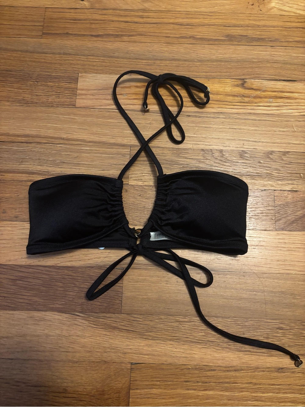 Victoria's Secret Black Bandeau Halter Bikini Top small